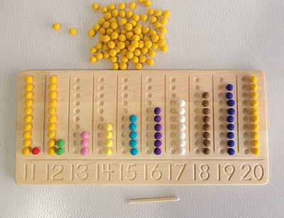 Teen board - 11-20 Number counting board- Number tracing board - Montessori