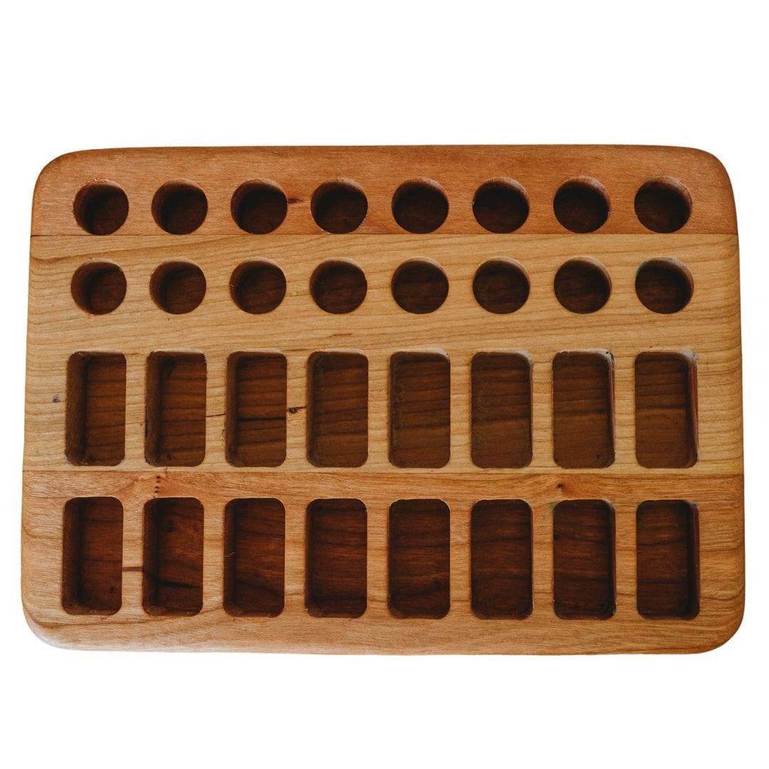 Wooden Beeswax Crayon Holder