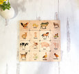Wooden puzzle, farm mother and baby