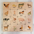 Wooden puzzle, farm mother and baby