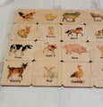 Wooden puzzle, farm mother and baby