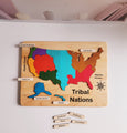 Wooden tribal nations map