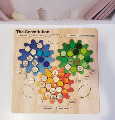 Branches of the Government - Upper elementary- wooden puzzle - The constituition board