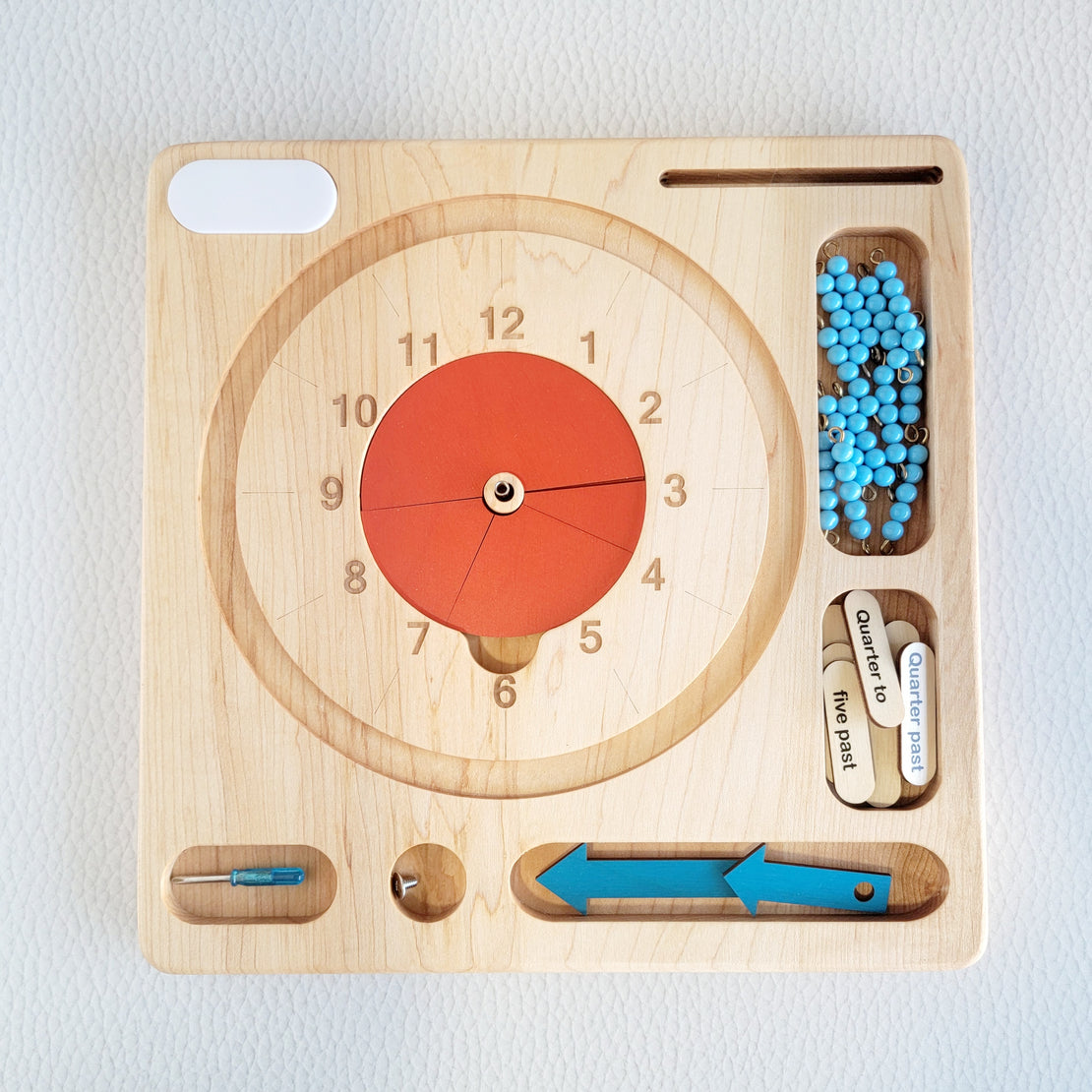 SECONDS/IMPERFECT Interactive Montessori Teaching Clock - Master Time, Fractions & Skip Counting for Kids - Montessori learning clock