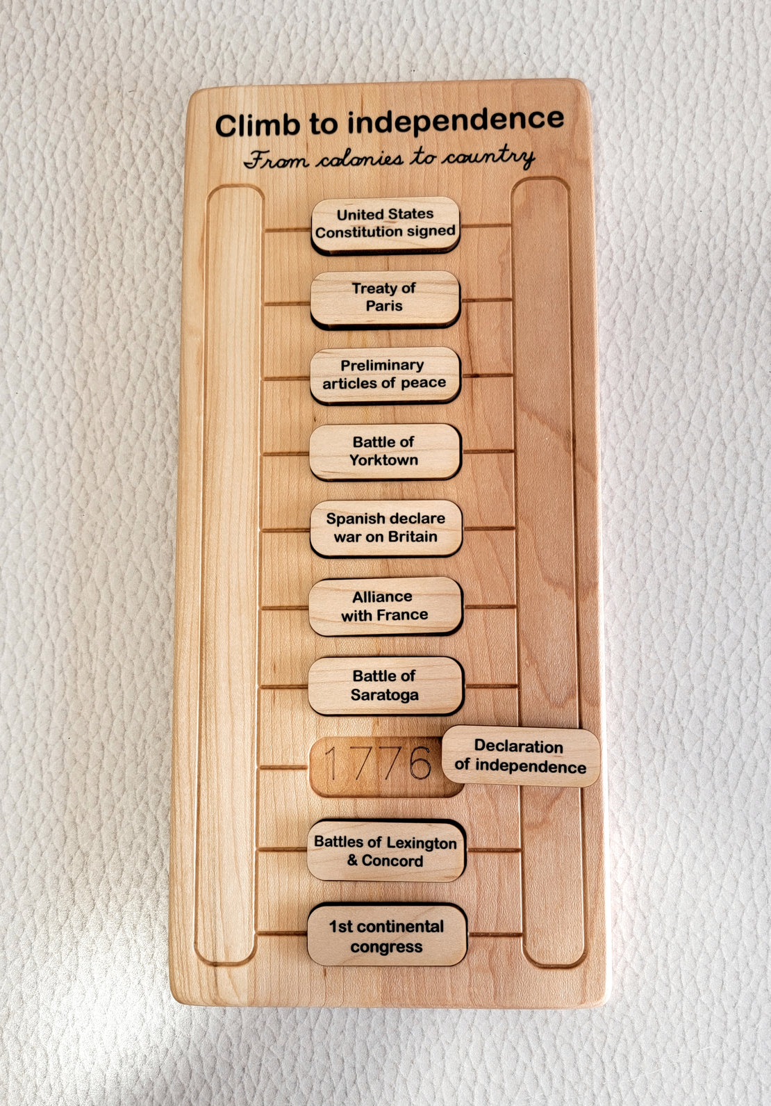 SECONDS/IMPERFECT Climb to Independence: Premium Maple Wooden Puzzle Showcasing America's 10 Pivotal Events (Copy)