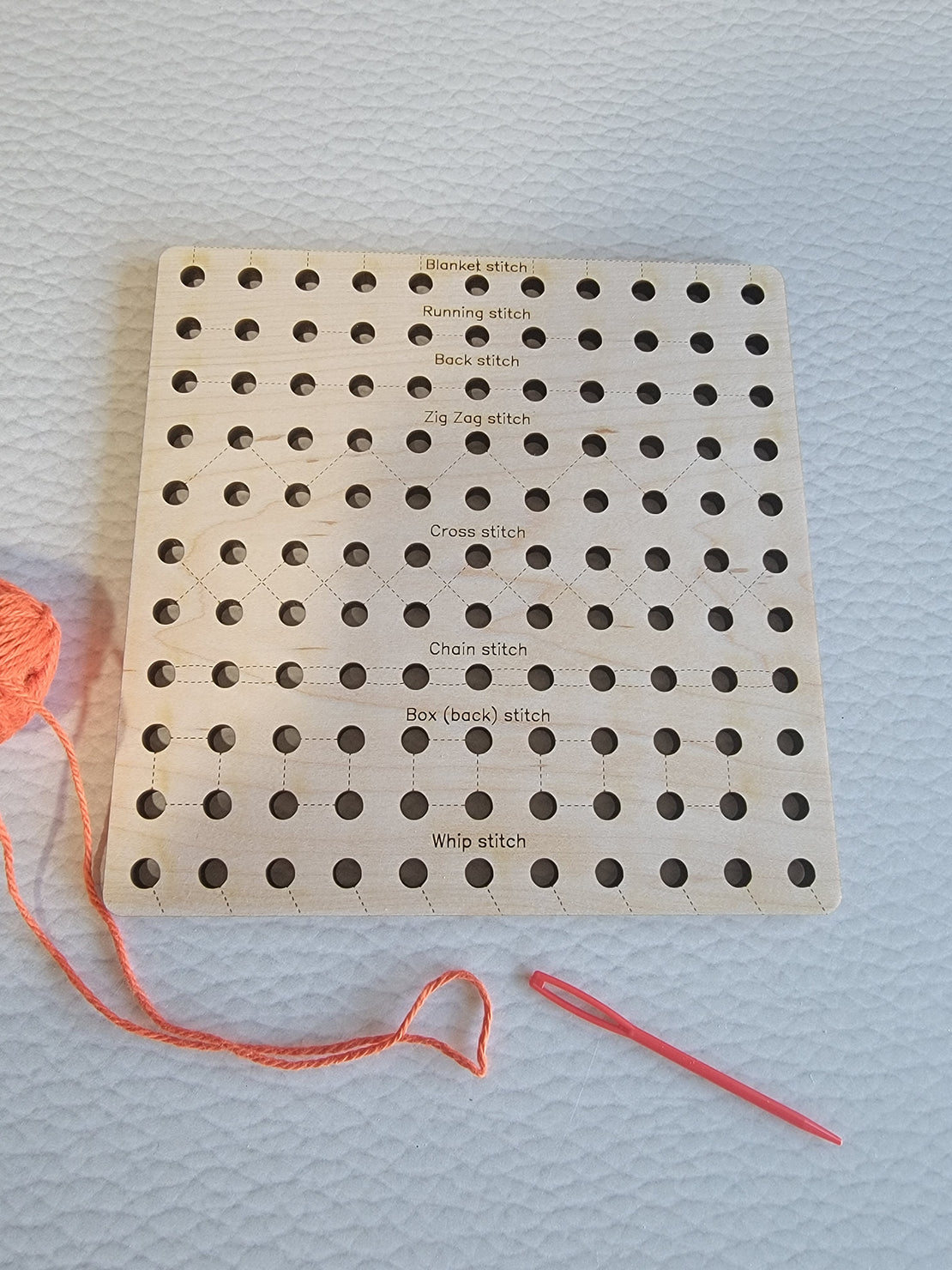 Wooden Sewing Board for Kids with engraved stitch guide – Master Fine Motor Skills and Explore Diverse Stitching Techniques