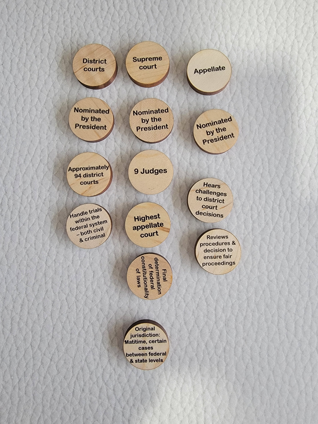 Branches of the Government - Upper elementary- wooden puzzle - The constituition board