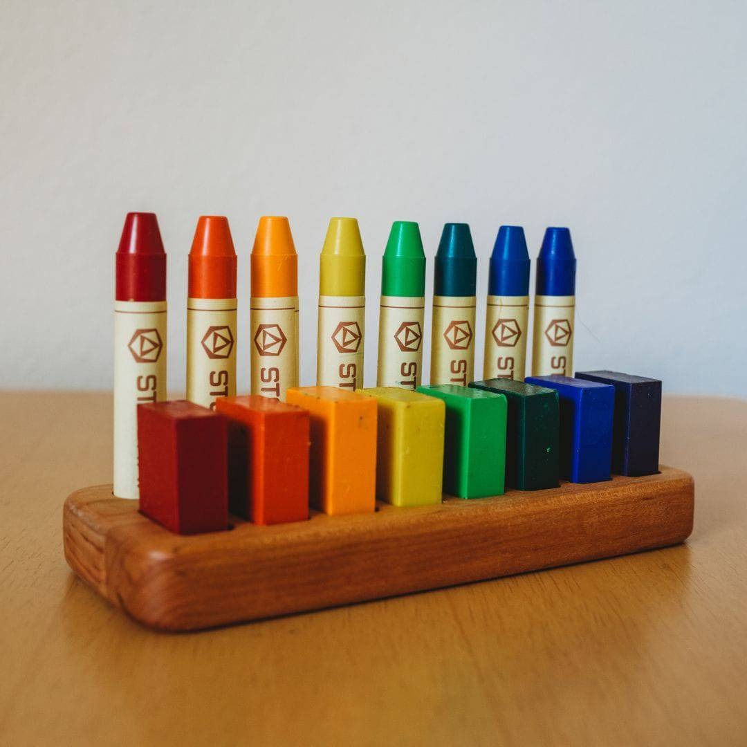 Wooden Beeswax Crayon Holder