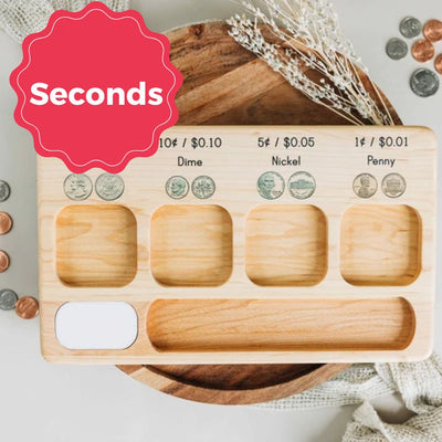 SECONDS/IMPERFECT Coin manipulation board - Money sorting board - Money activity board