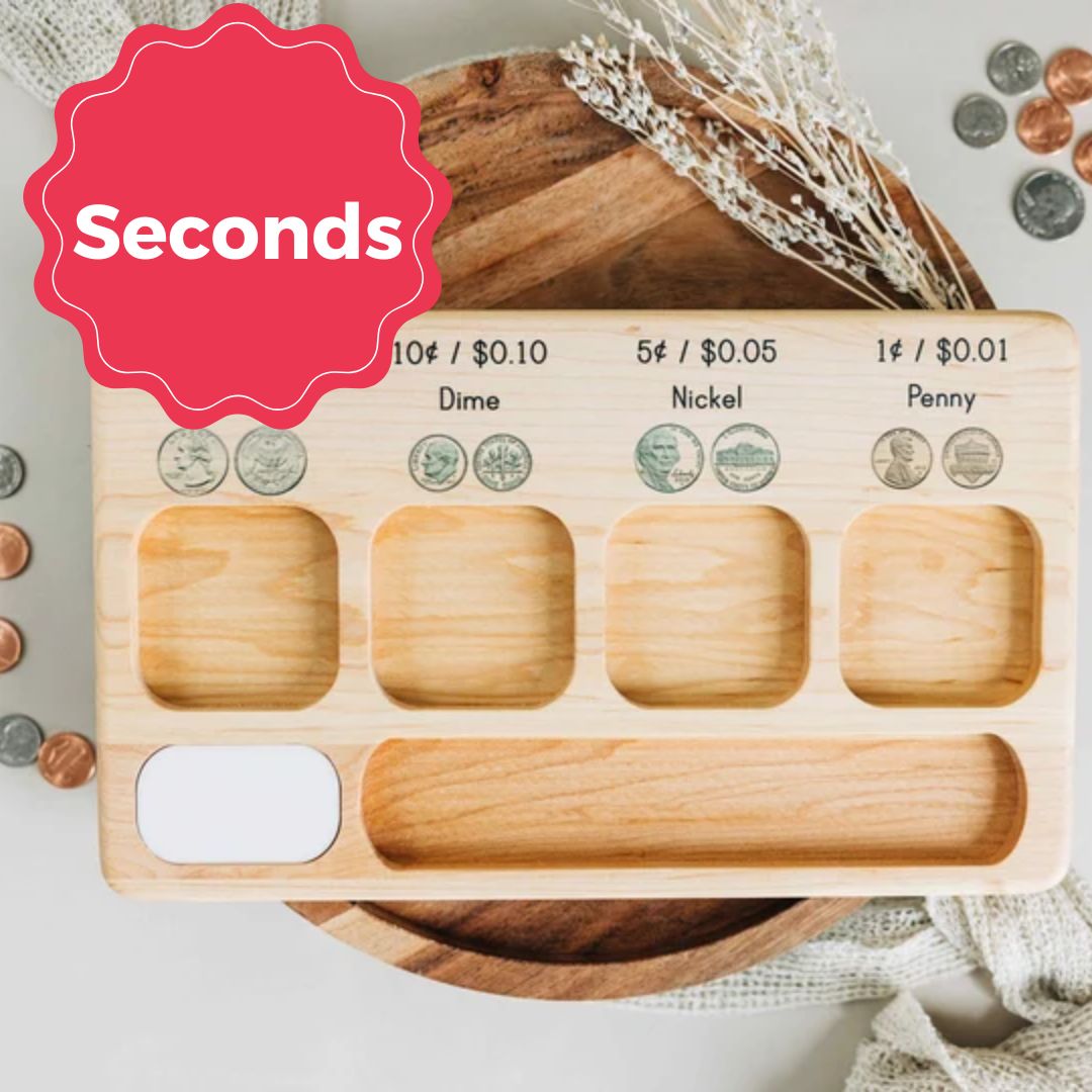 SECONDS/IMPERFECT Coin manipulation board - Money sorting board - Money activity board