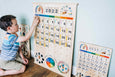 SECONDS/IMPERFECT Classroom & School size Wooden perpetual calendar with seasons, moon phases, months, days and weather
