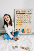 SECONDS/IMPERFECT Classroom & School size Wooden perpetual calendar with seasons, moon phases, months, days and weather