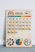 SECONDS/IMPERFECT Classroom & School size Wooden perpetual calendar with seasons, moon phases, months, days and weather