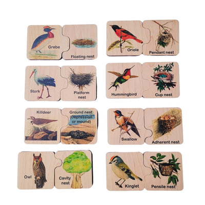 Wooden memory puzzle - Montessori toys - bird nest puzzle - wooden toys