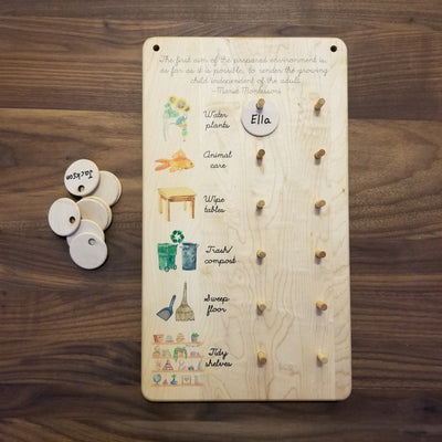 Montessori chore chart - classroom job chart - care of environment chart