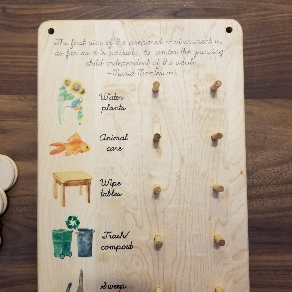 Montessori chore chart - classroom job chart - care of environment chart