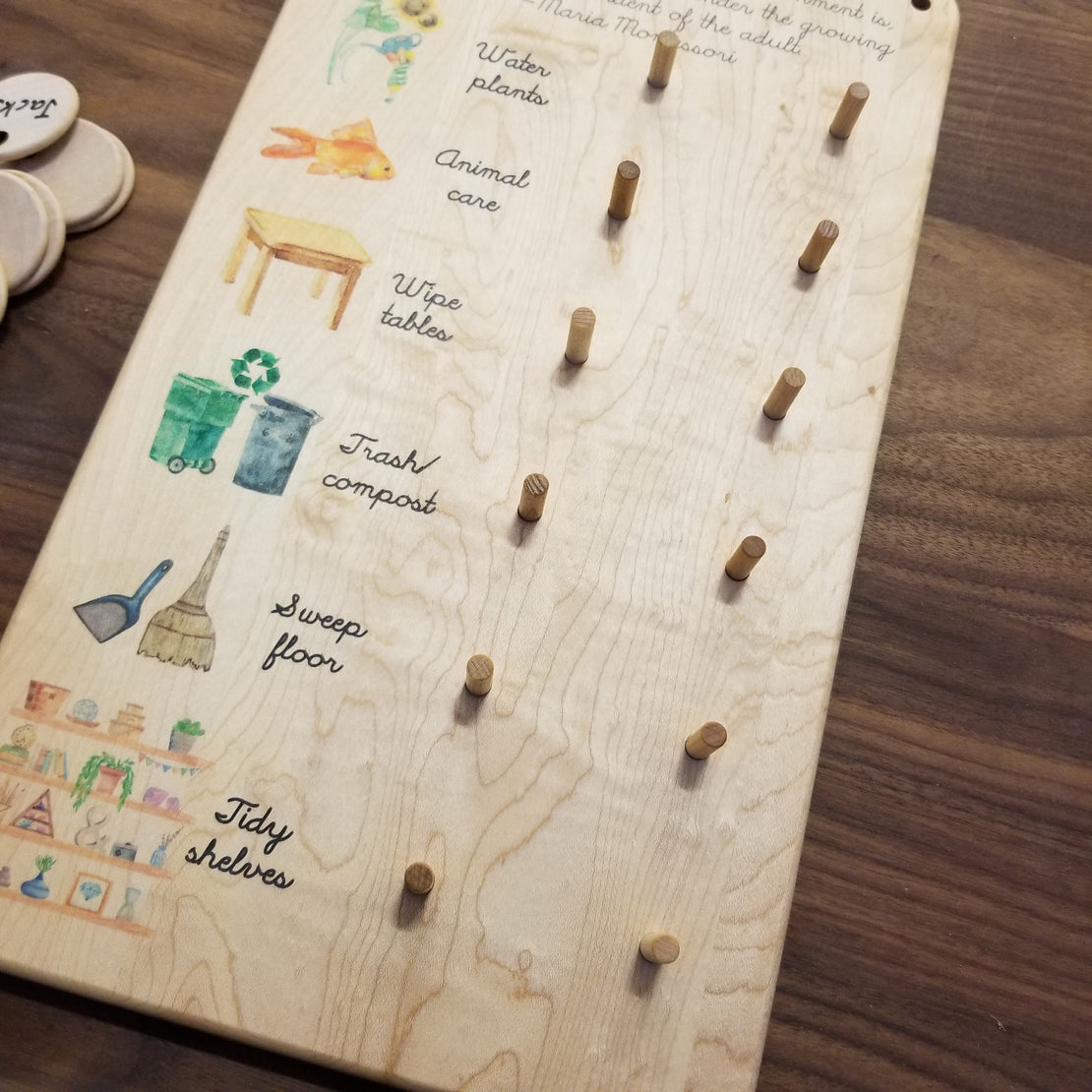 Montessori chore chart - classroom job chart - care of environment chart