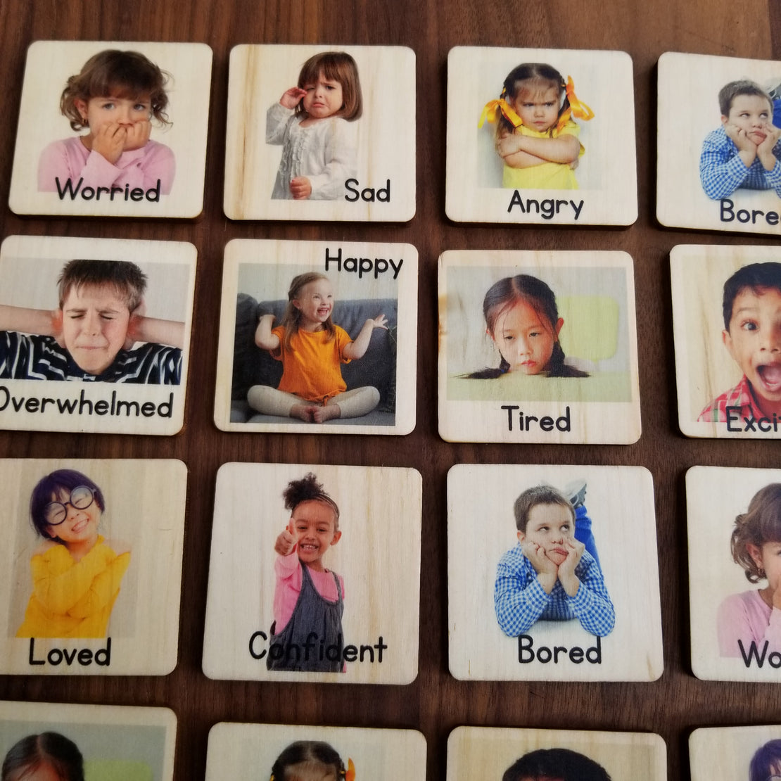 Emotion tiles - Montessori classroom - Montessori materials - emotional development
