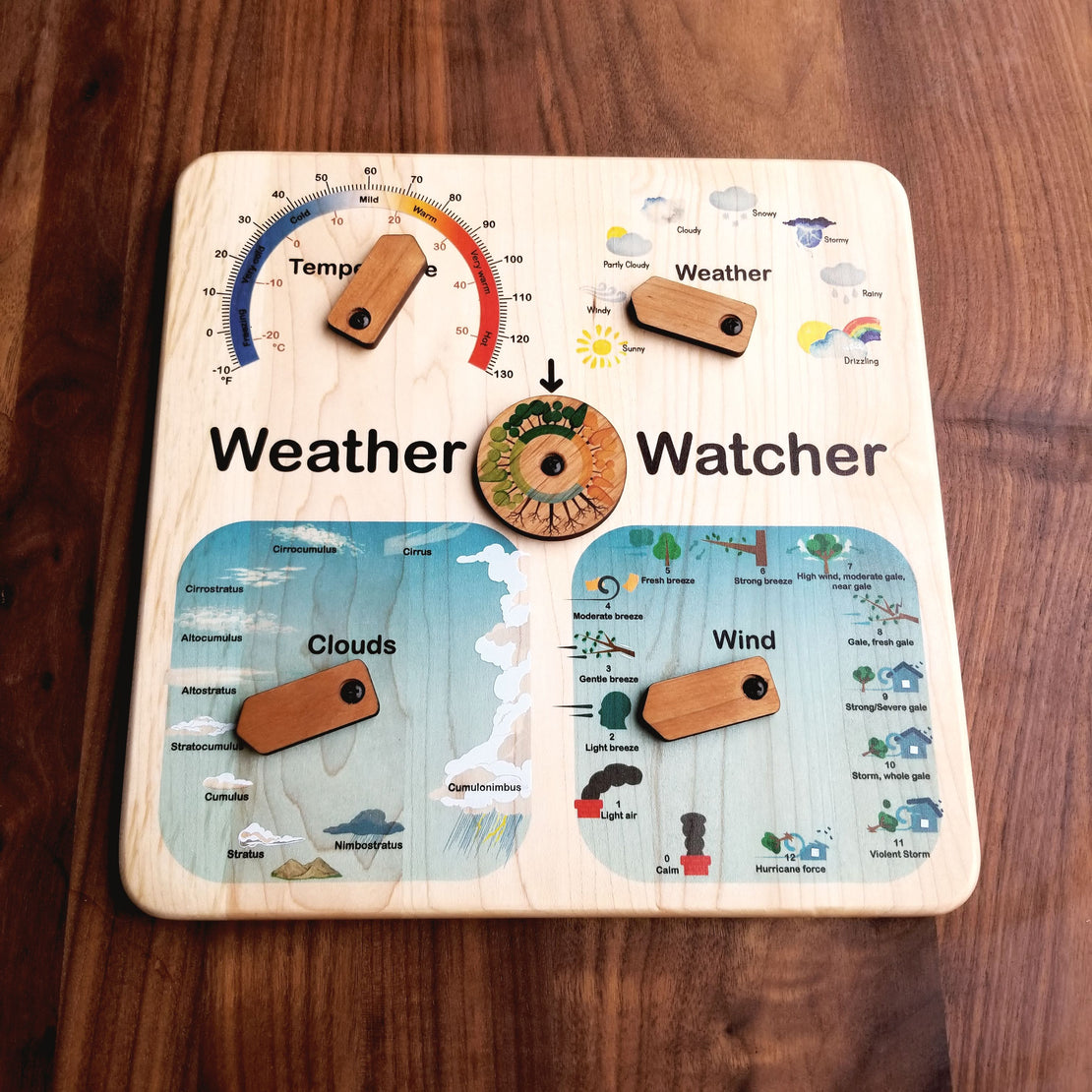 SECONDS/IMPERFECT Wooden weather calendar - weather chart