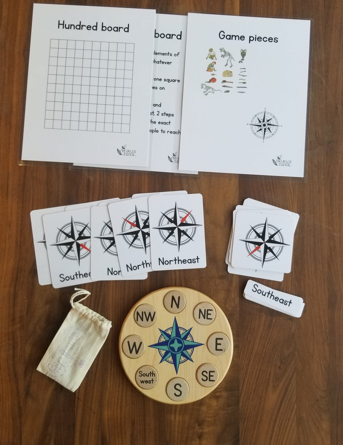 SECONDS/IMPERFECT Compass rose puzzle - cardinal directions Montessori activity