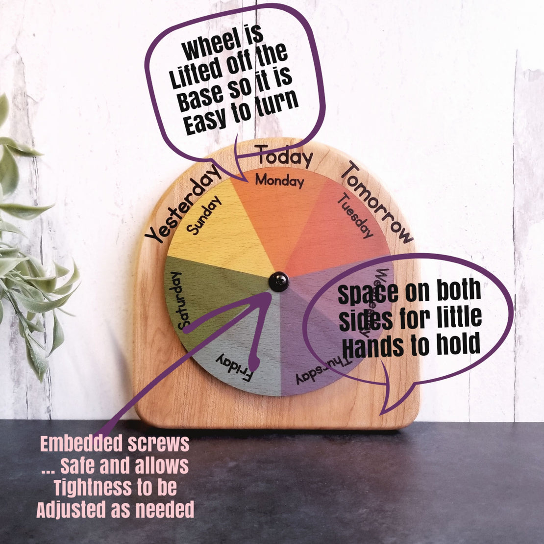 Days of the week wheel - Circle time calendar