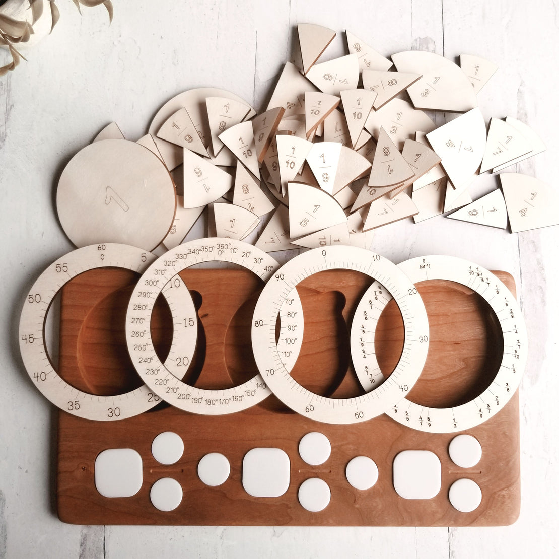 Fraction manipulation board - Fraction circles