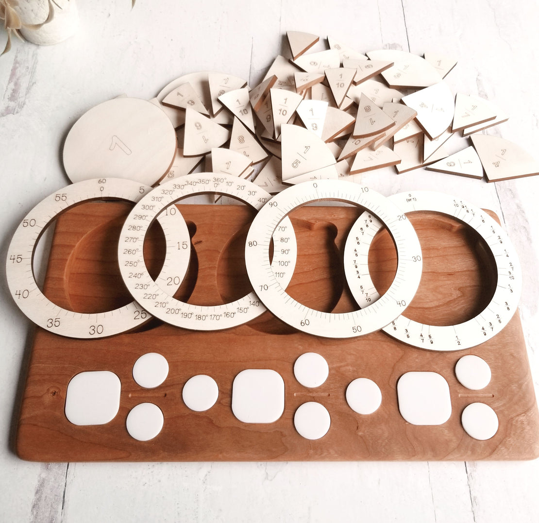 Fraction manipulation board - Fraction circles