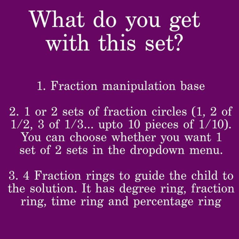 Fraction manipulation board - Fraction circles