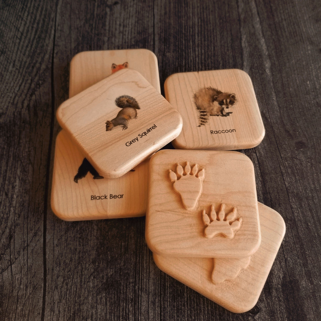 Animal tracks play dough stampers - Montessori toys - Stocking stuffers
