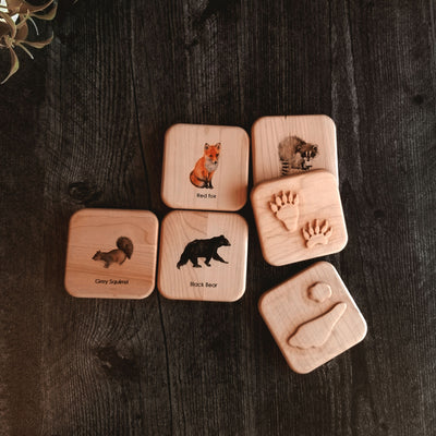 Animal tracks play dough stampers - Montessori toys - Stocking stuffers