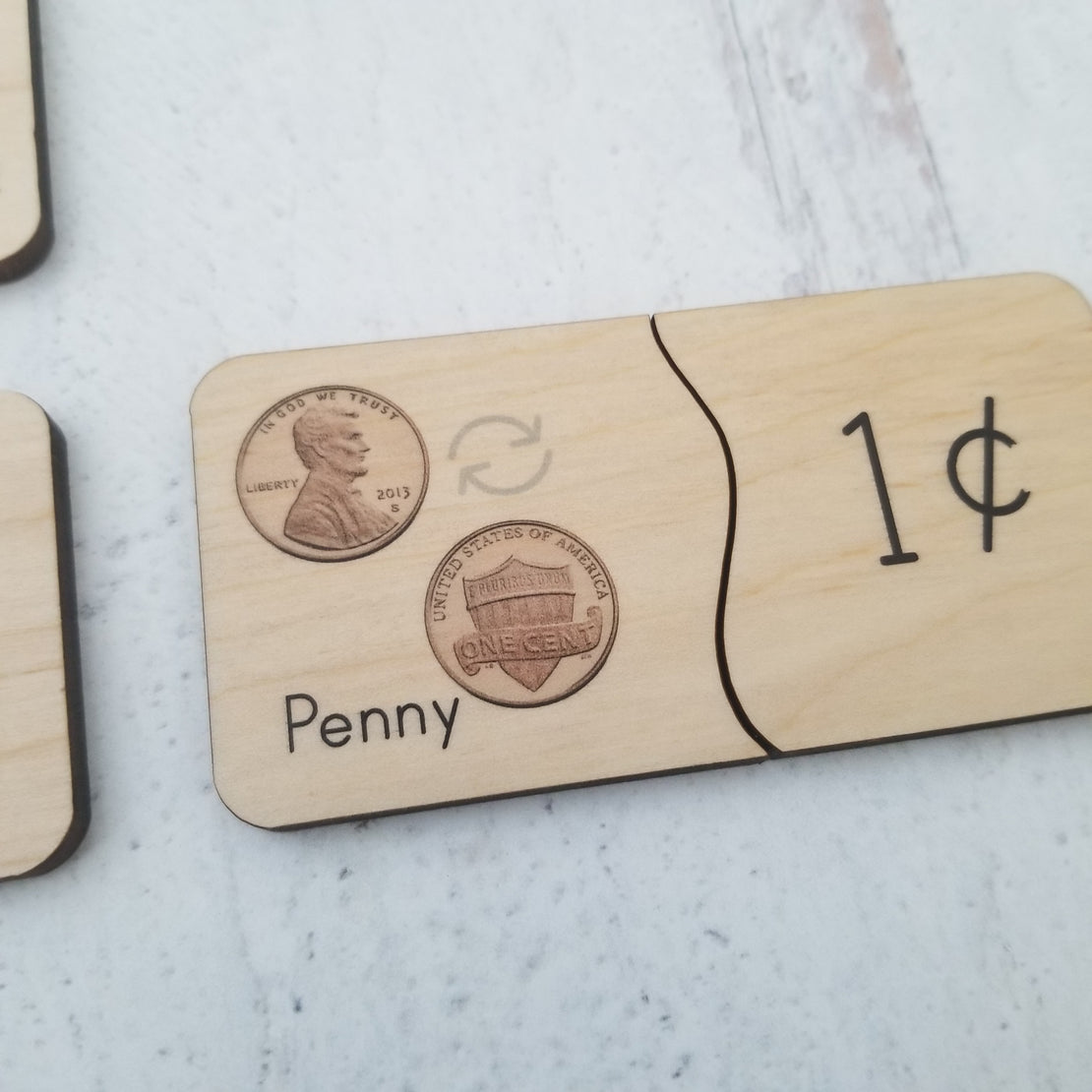 Coin equivalency puzzle - teach kids about money