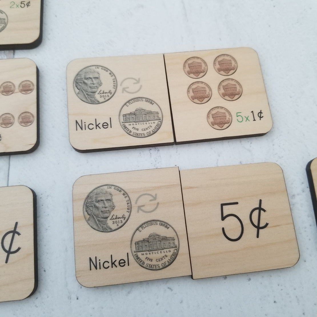 Coin equivalency puzzle - teach kids about money