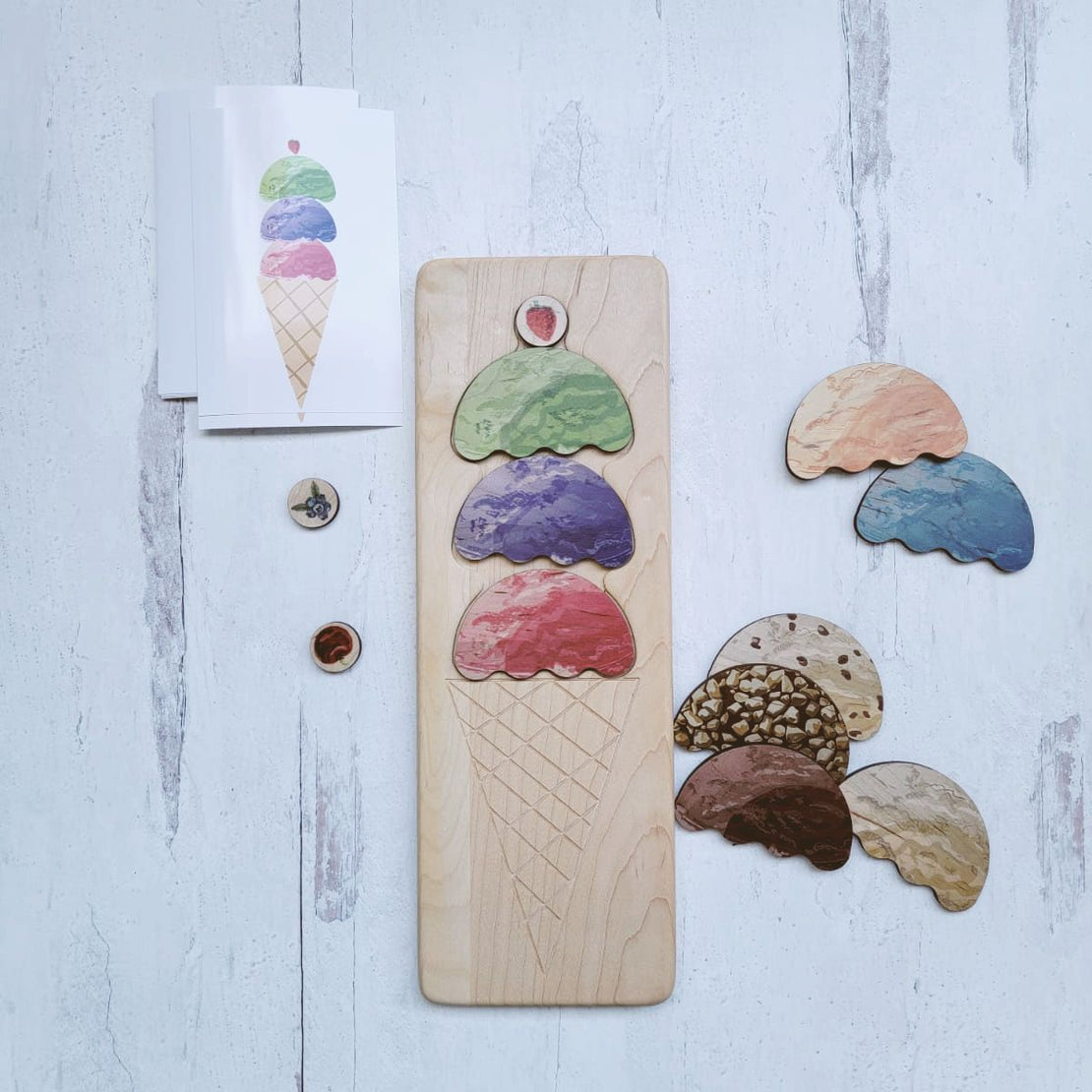 Pattern recognition work - Ice cream scoop puzzle - Montessori sensorial