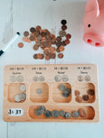 Coin manipulation board - Money sorting board - Money activity board