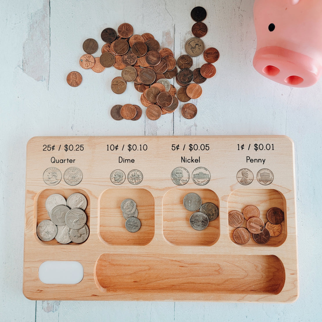 Coin manipulation board - Money sorting board - Money activity board