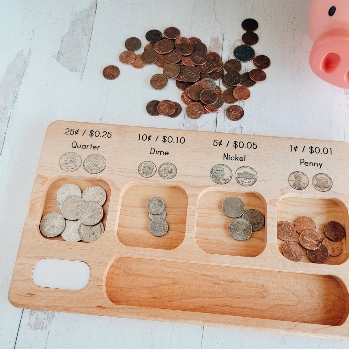 Coin manipulation board - Money sorting board - Money activity board