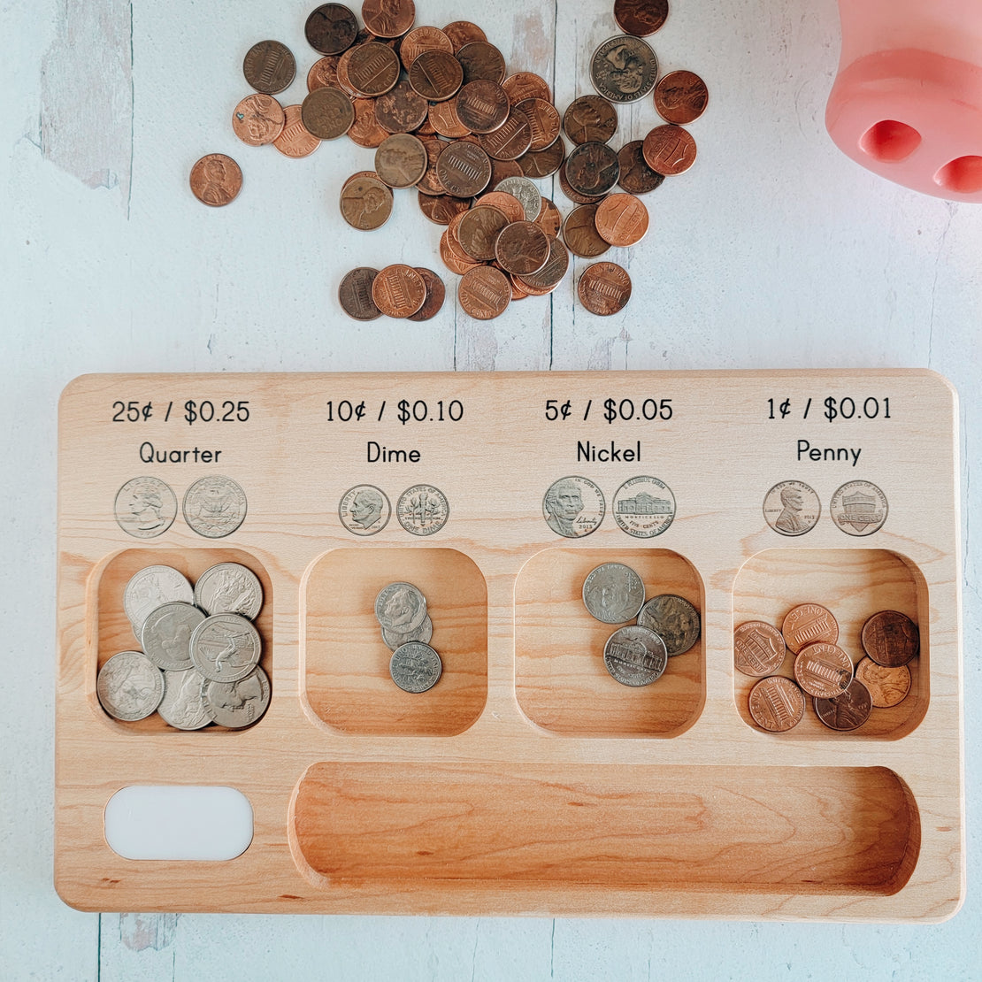 Coin manipulation board - Money sorting board - Money activity board