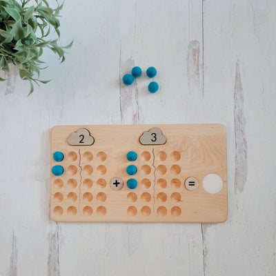 Math manipulative board - 1 to 20 arithmetic board - wooden twenty board - Montessori primary