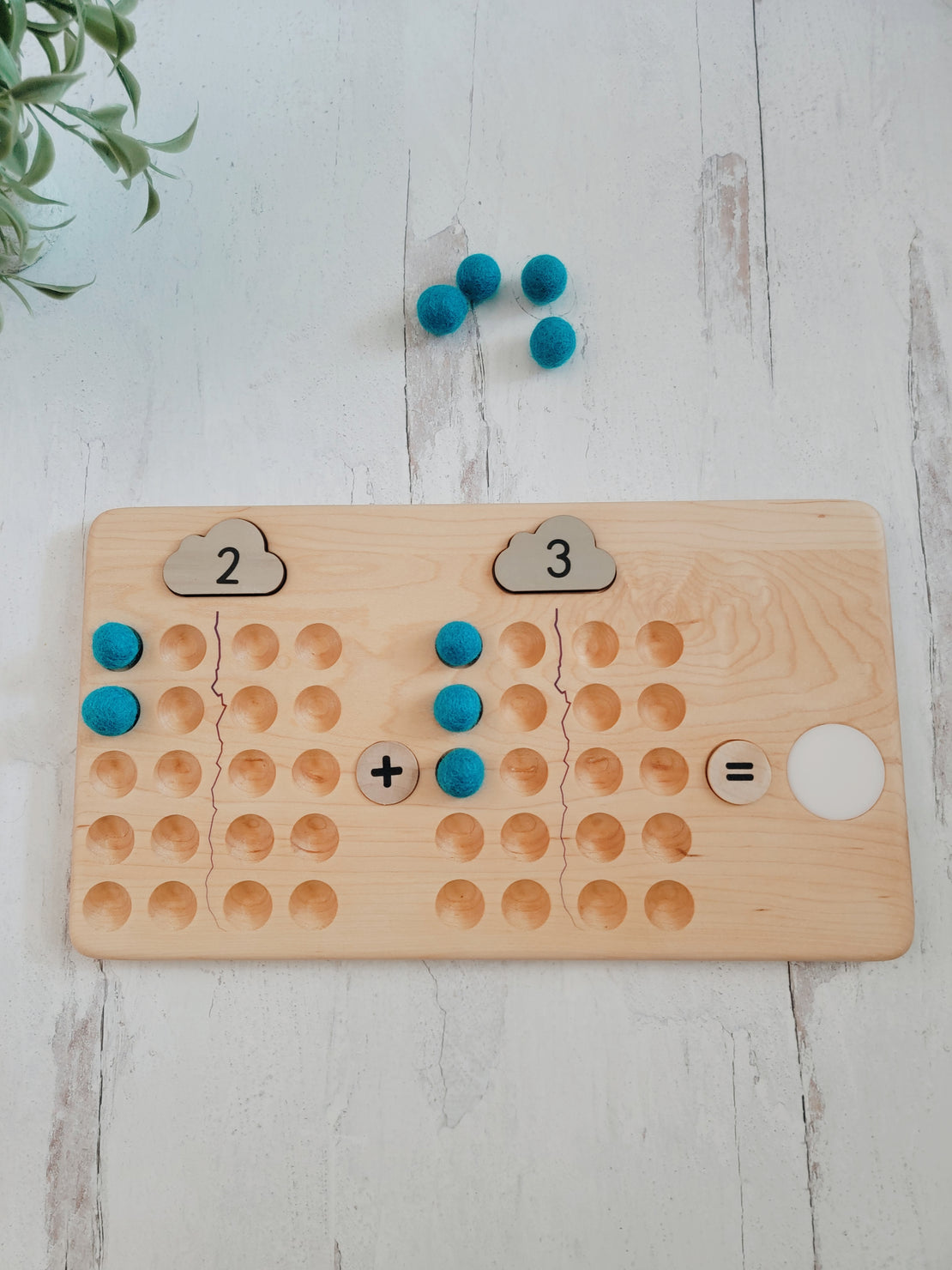 Math manipulative board - 1 to 20 arithmetic board - wooden twenty board - Montessori primary