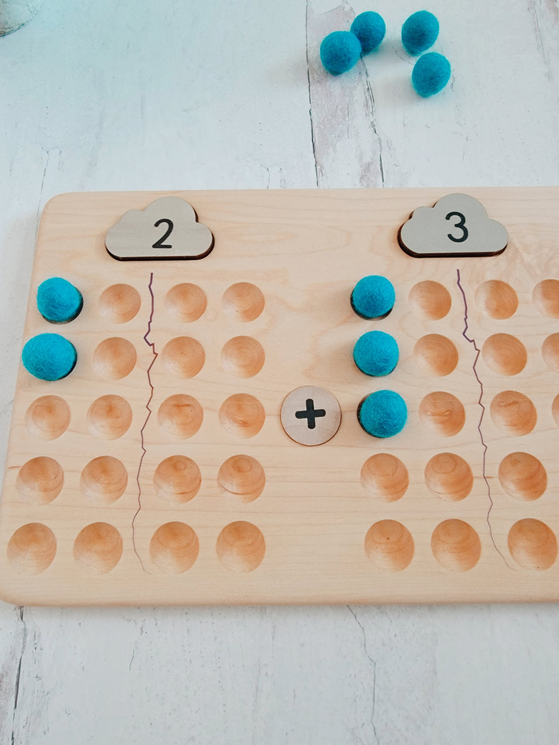 Math manipulative board - 1 to 20 arithmetic board - wooden twenty board - Montessori primary