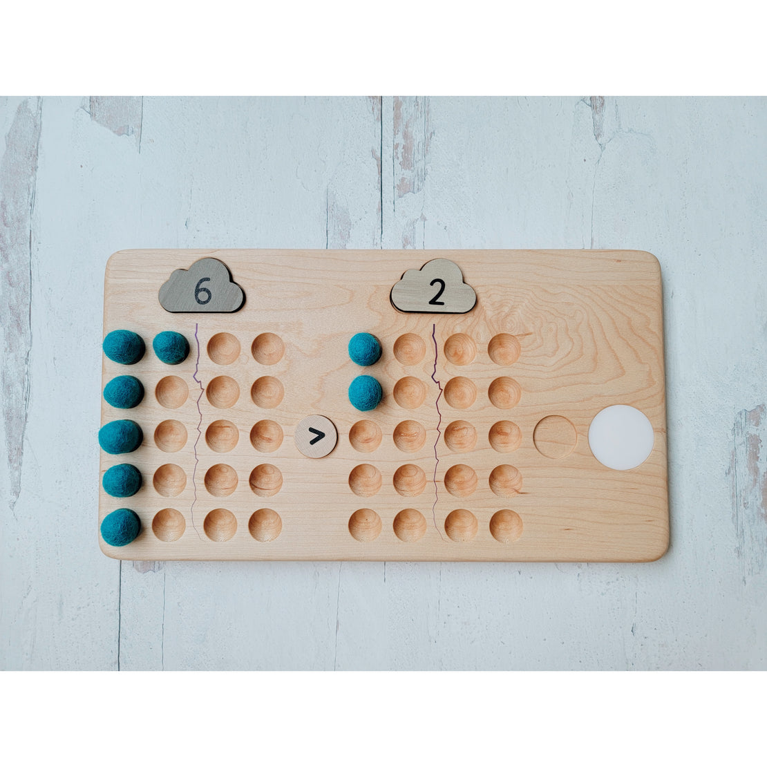 Math manipulative board - 1 to 20 arithmetic board - wooden twenty board - Montessori primary