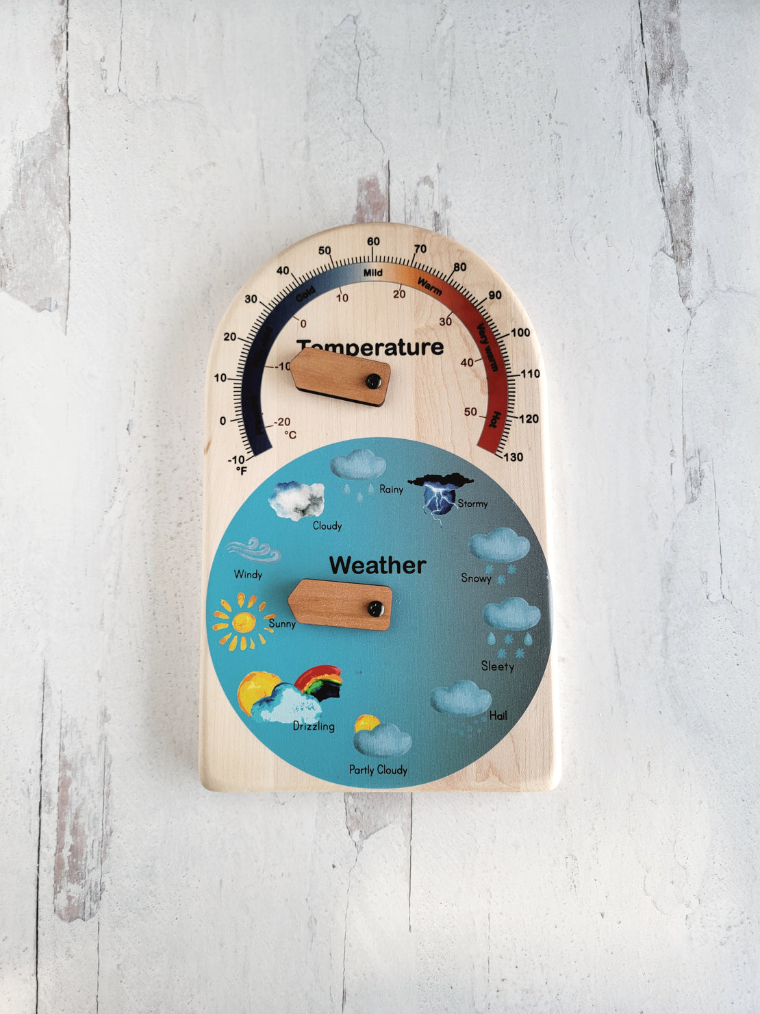 Weather station for kids - temperature and weather chart