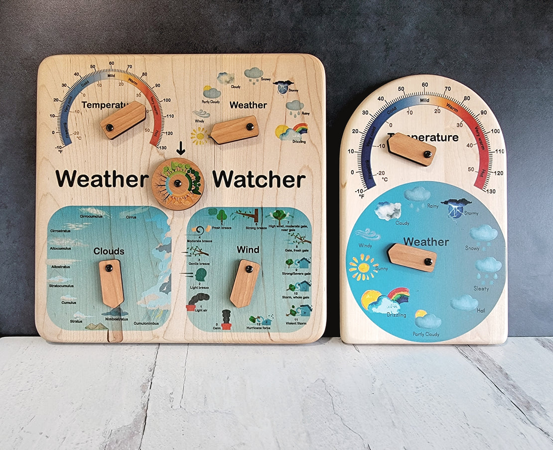 Weather station for kids - temperature and weather chart