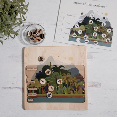 Layers of the rainforest wooden puzzle - montessori material
