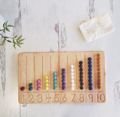 Montessori Number Counting Board - Number tracing board - Montessori counting board - Ten board