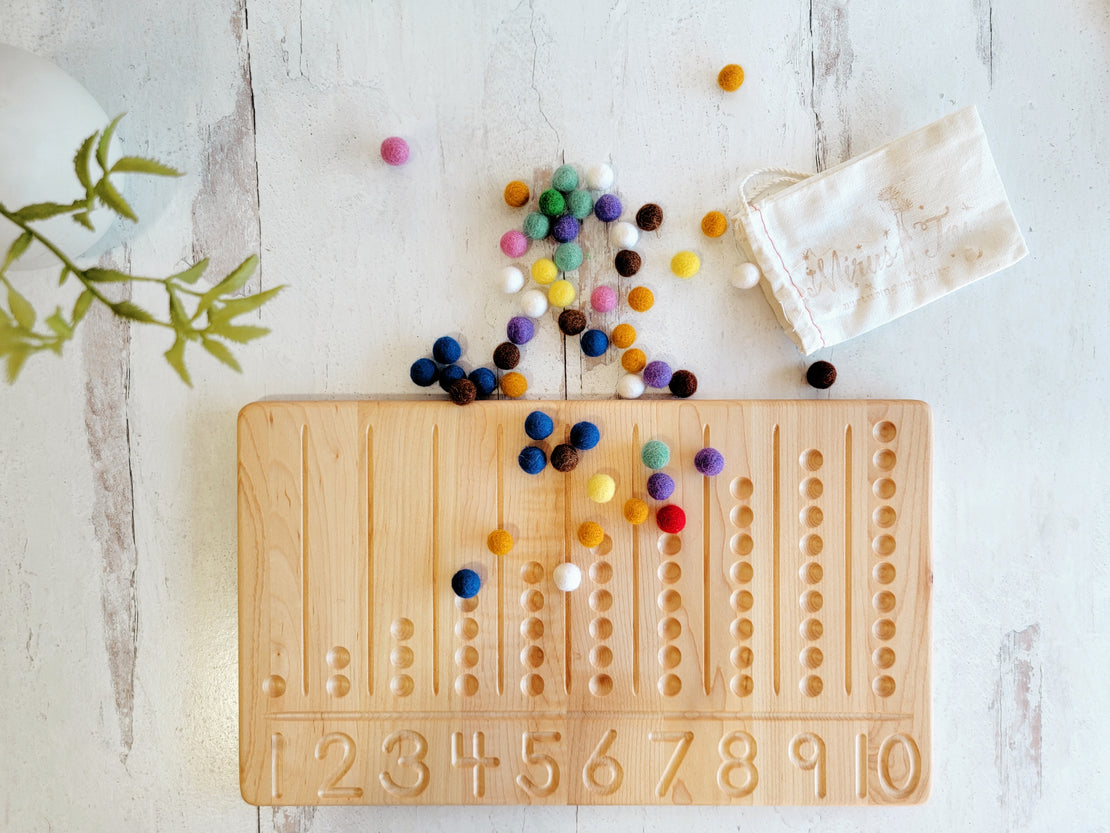 Montessori Number Counting Board - Number tracing board - Montessori counting board - Ten board