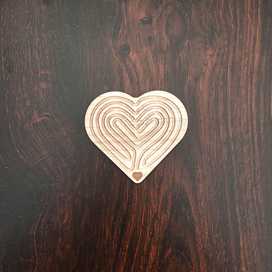 SECONDS/IMPERFECT Pocket Heart Labyrinth - Handcrafted Educational Toy for Kids Mindfulness and Inner Peace - peace corner - Valentine's day