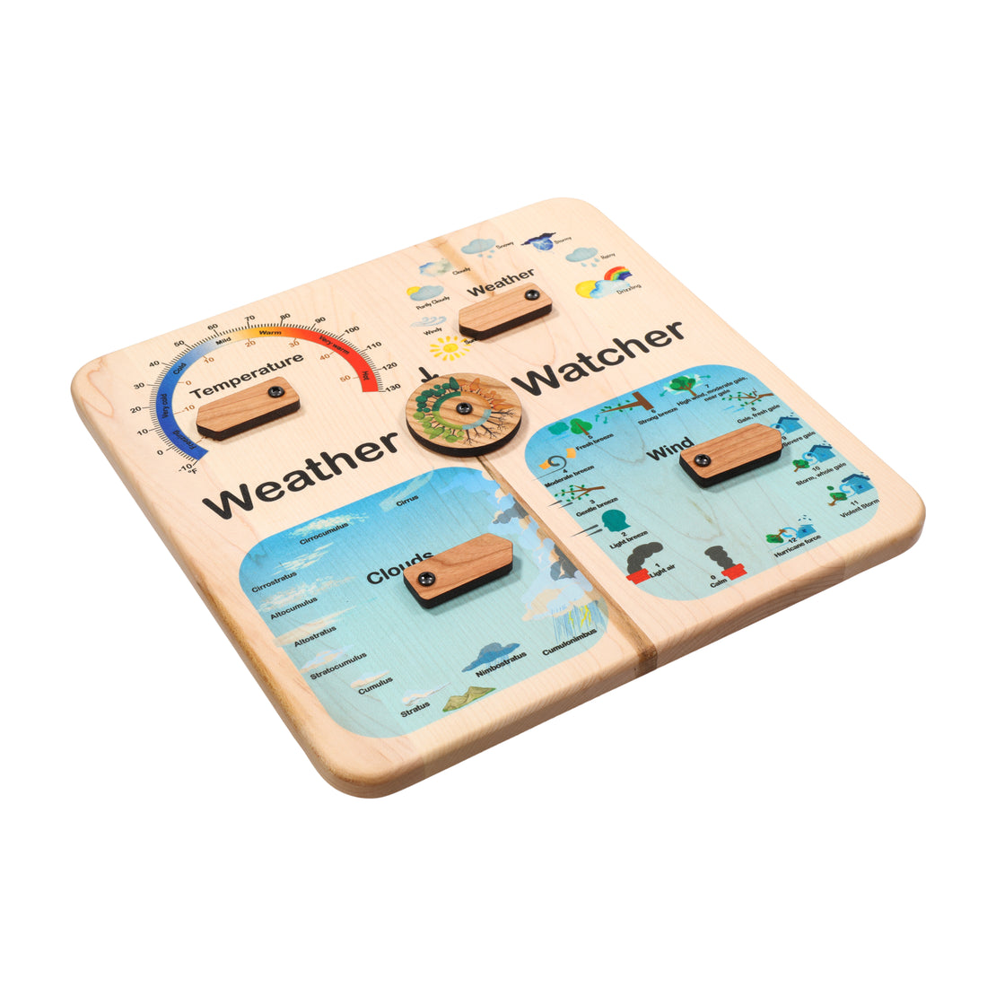 Wooden weather station - weather chart - weather board
