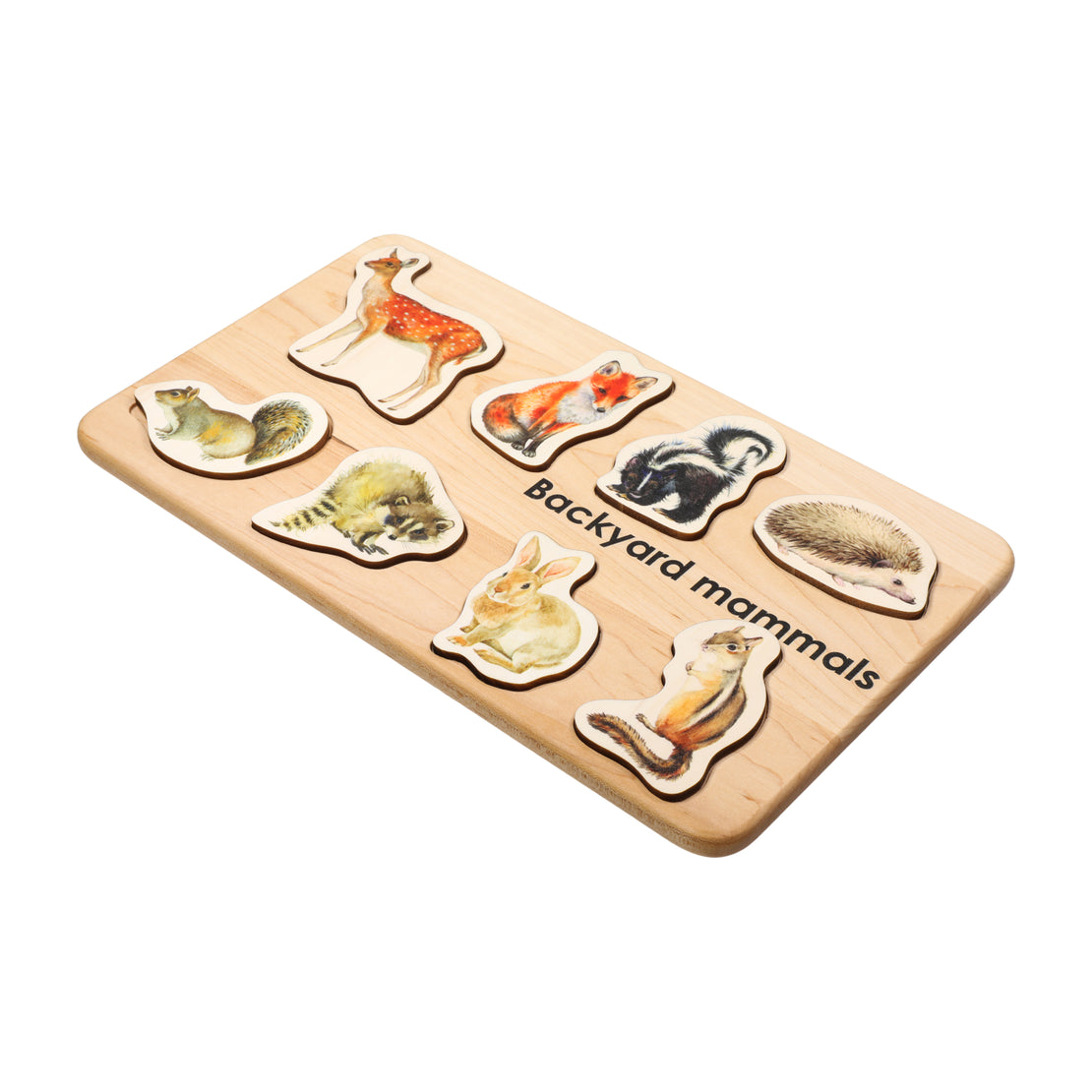 Woodland animals toys - Backyard mammals puzzle - wooden puzzle