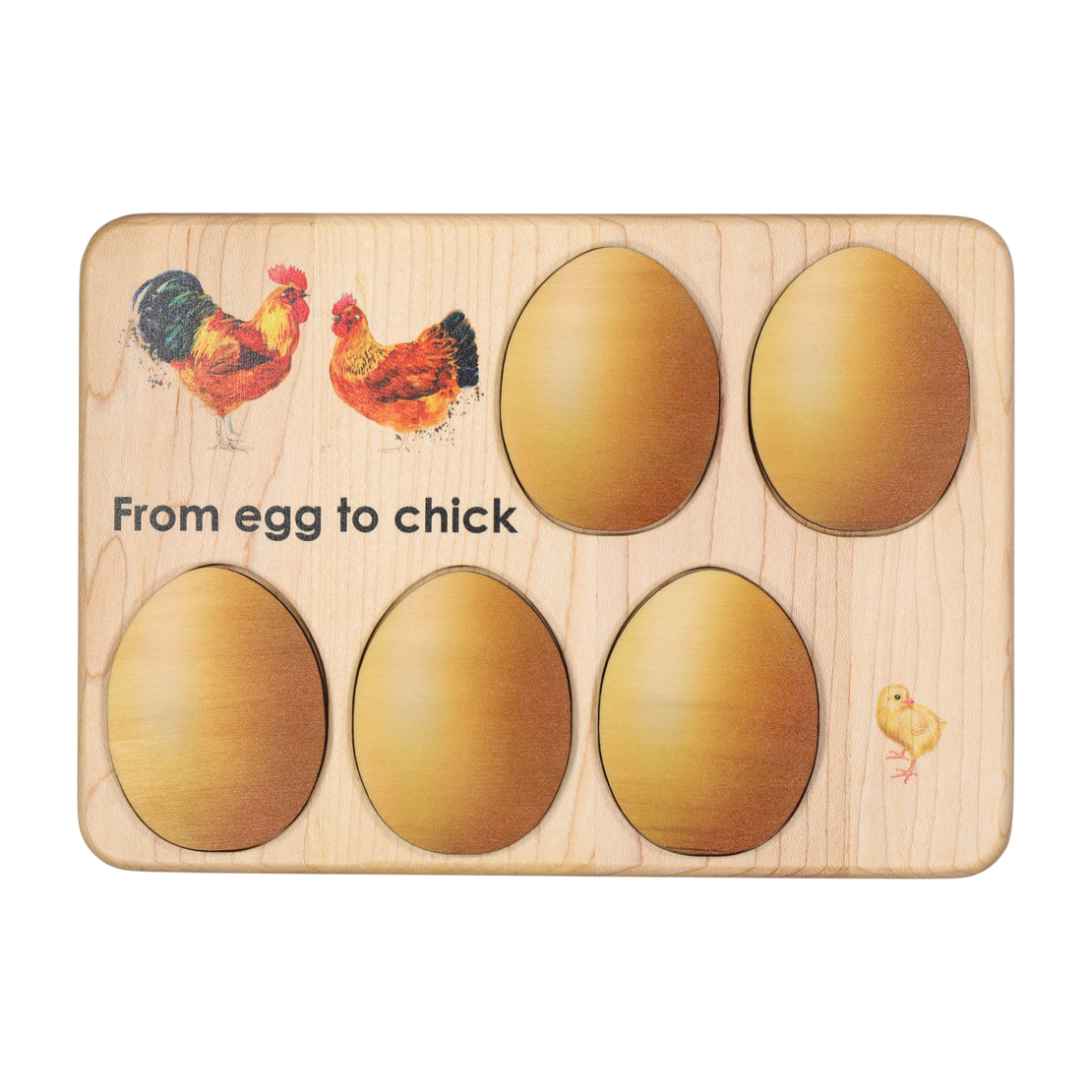 Chicken development - chicken gift- raising chickens - Montessori - wooden puzzle